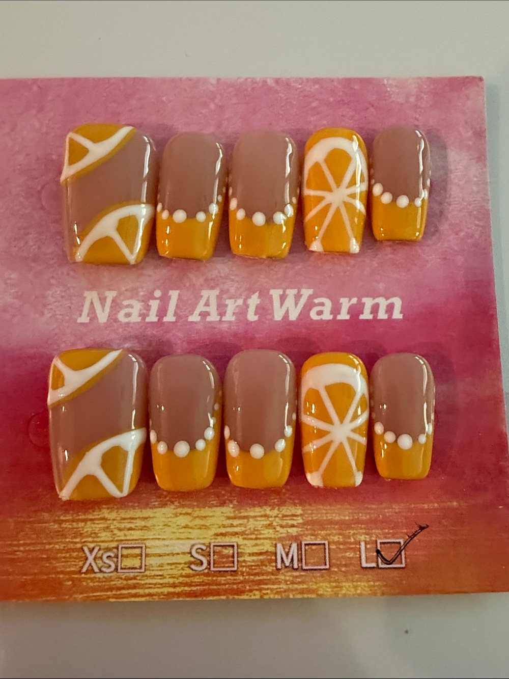 Yellow and Nude lemon theme handmade acrylic Press-On Nail Set
